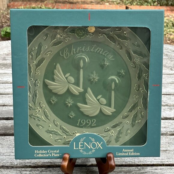 🆕NWT Lenox Holiday Crystal Collector's Plate Ltd. Edition Christmas 1992 W/Box - Picture 7 of 9